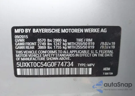 2016 BMW X5 xDrive40E из США, поврежденный, VIN 5UXKT0C54G0F74734